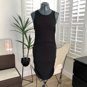 Splendid Black Jersey Tank Top Dress with Ruched Sides, Size XS